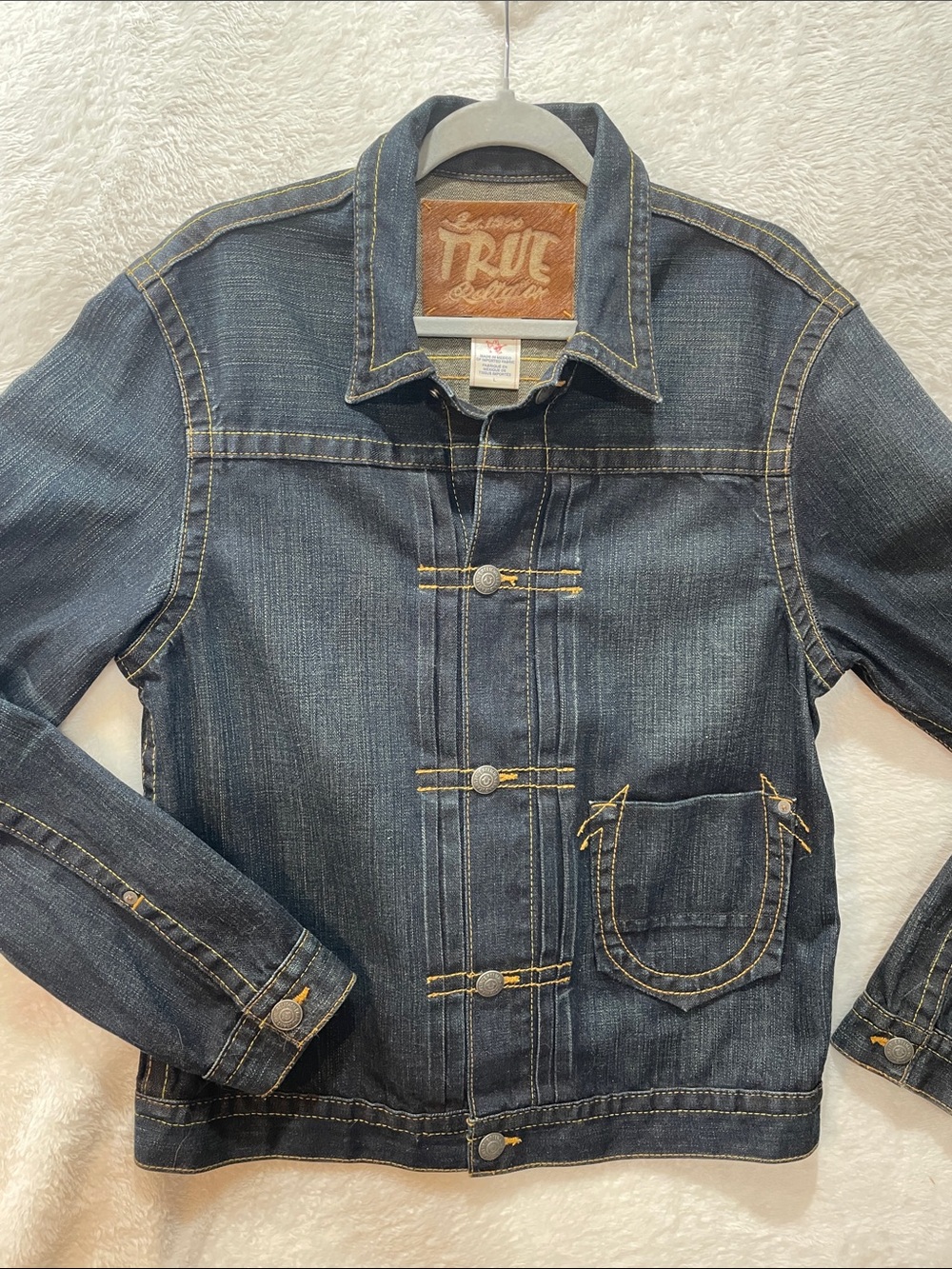 True Religion Denim Jacket Pony Express Large Cinch Iron Horse Indigo 2011 Kyle